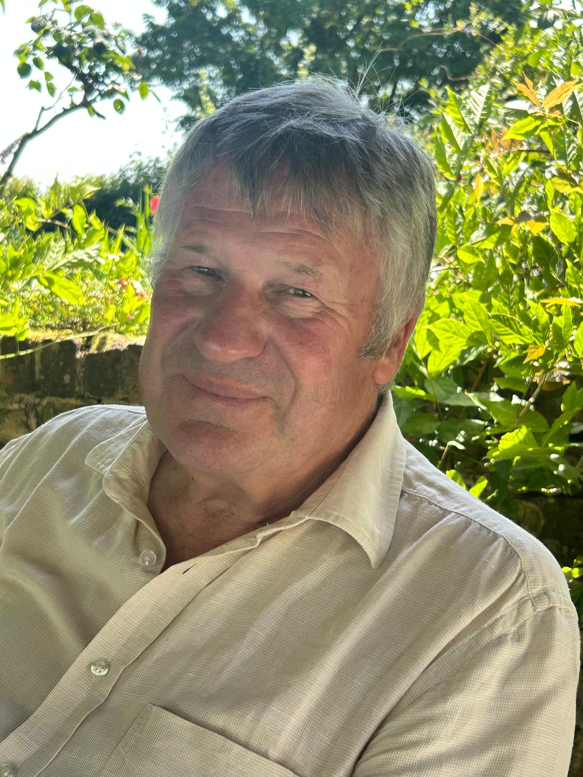 Michael Horley in the garden